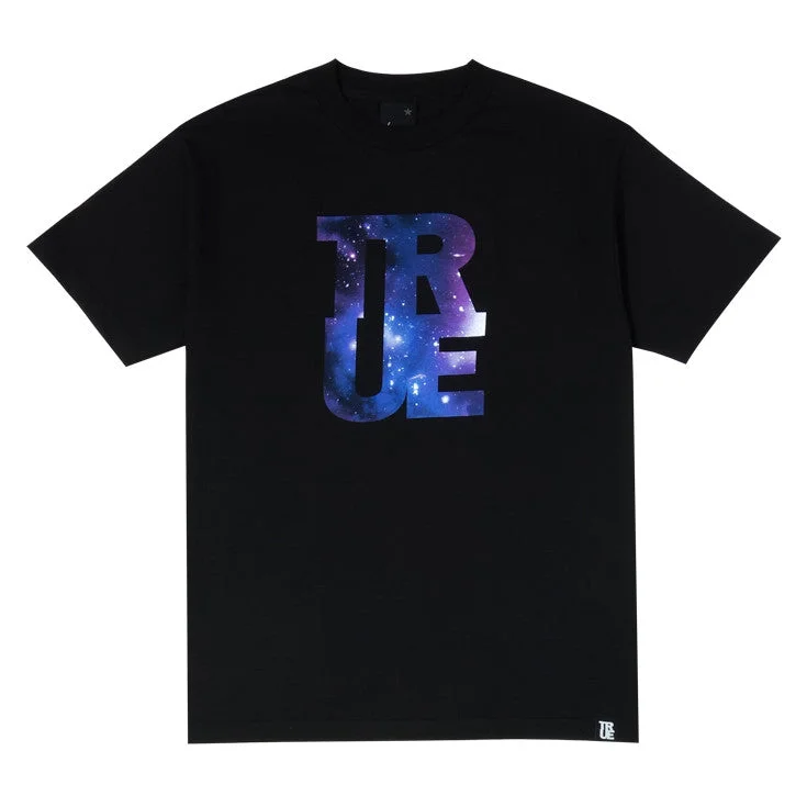 Weekend Shopping Extravaganza Mens True Logo Galaxy T-Shirt Black