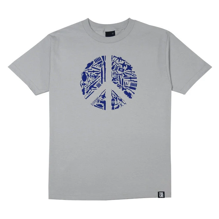 Can't Beat Mens True No Peace T-Shirt Silver