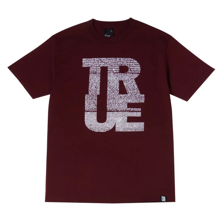 Weekend Shopping Bliss Mens True Rosetta T-Shirt Burgundy