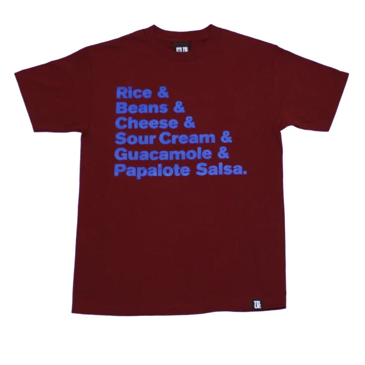 Markdown Madness Mens True x Papalote Ingredients T-Shirt Burgundy