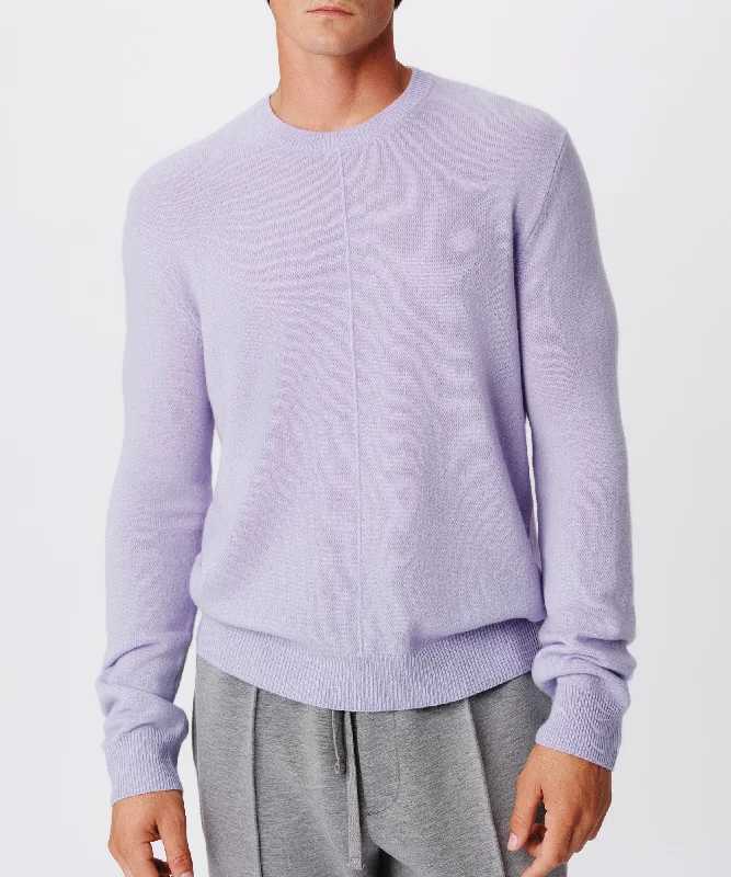 Weekend Offers That Sizzle Wool Cashmere Seamed Crew Neck Sweater - Skyflower