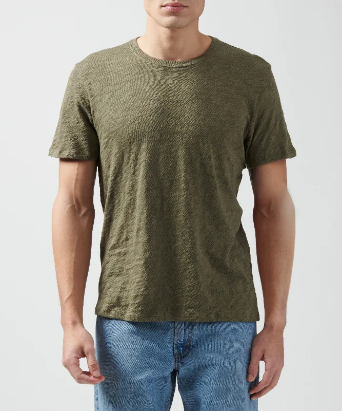 Weekend Specials to Celebrate Slub Jersey Crew Neck Tee - Army